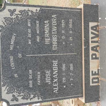 PAIVA Jose Alexandre, de 1916-1981 &amp; Hermina Christavora 1921-1956