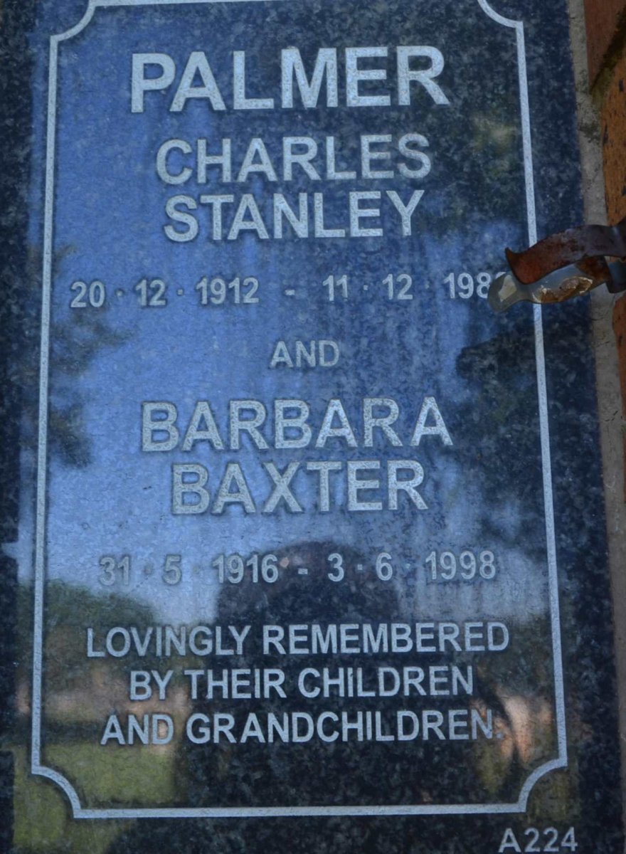 PALMER Charles Stanley 1912-198? &amp; Barbara BAXTER 1916-1998