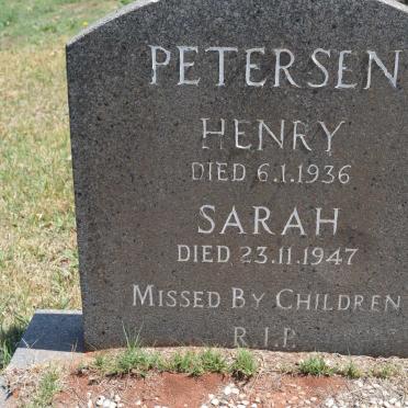 PETERSEN Henry -1936 &amp; Sarah -1947