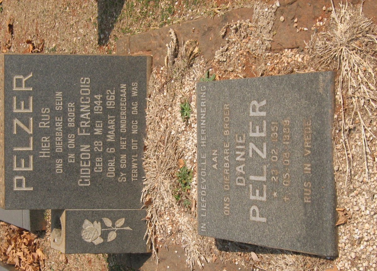 PELZER Gideon Francois 1944-1962 :: PELZER Danie 1951-1989