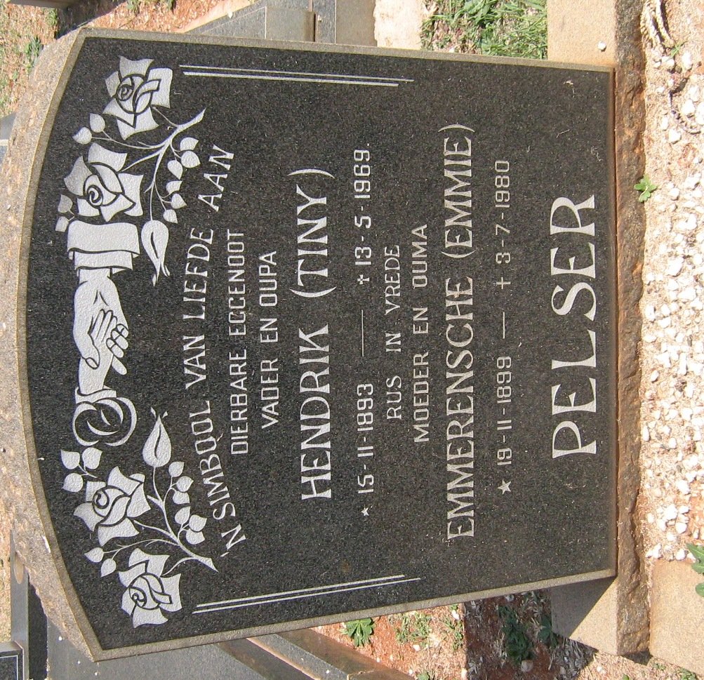 PELSER Hendrik 1893-1969 &amp; Emmerensche 1899-1980