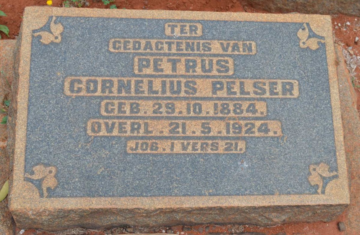 PELSER Petrus Cornelius 1884-1924