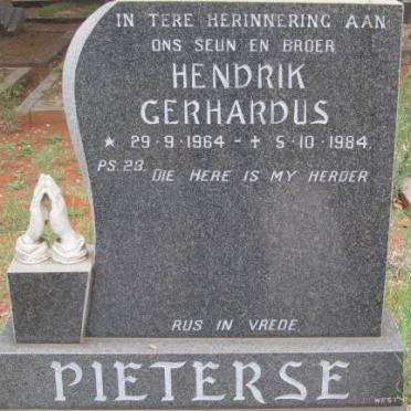 PIETERSE Hendrik Gerhardus 1964-1984