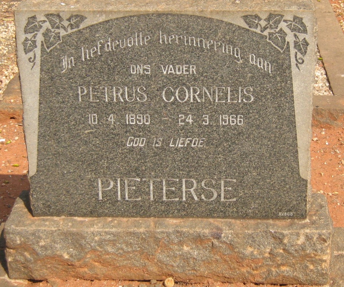 PIETERSE Petrus Cornelis 1890-1966