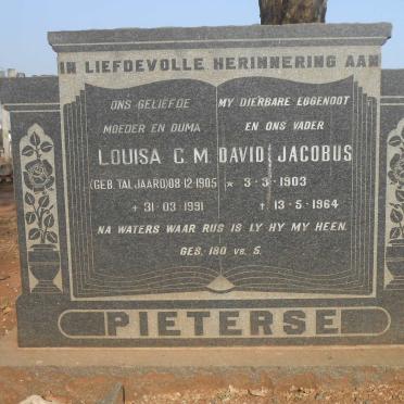 PIETERSE David Jacobus 1903-1964 &amp; Louisa C.M. TALJAARD 1905-1991
