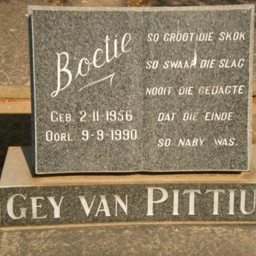 PITTIUS Boetie, Gey van 1956-1990