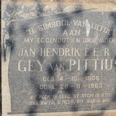 PITTIUS Jan Hendrik F.E.R.C., Gey van 1905-1963
