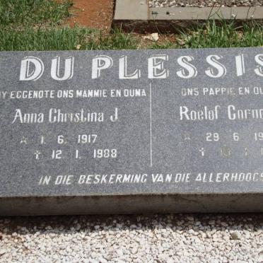 PLESSIS Roelof Cornelis, du 1909-1998 &amp; Anna Christina J. 1917-1988