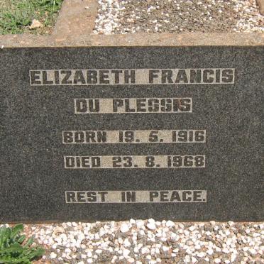 PLESSIS Elizabeth Francis, du 1916-1968