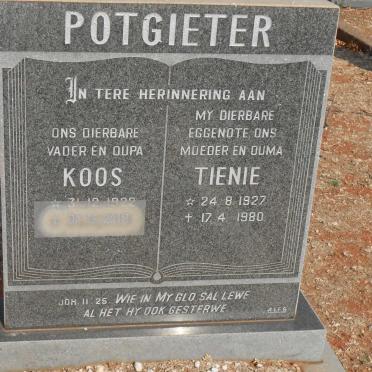 POTGIETER Koos 1922-2012 &amp; Tienie 1927-1980