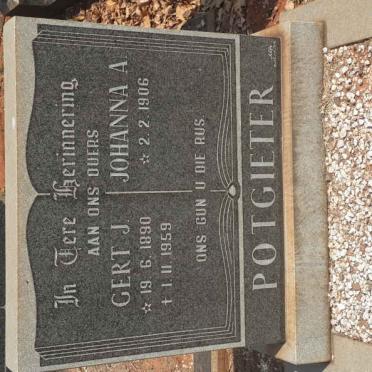 POTGIETER Gert J. 1890-1959 &amp; Johanna A. 1906-