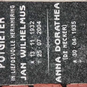 POTGIETER Jan Wilhelmus 1932-2004 &amp; Anna Dorathea DE NECKER 1935-
