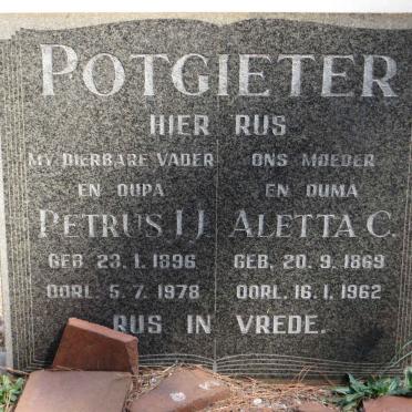 POTGIETER Petrus J.J. 1896-1978 &amp; Aletta C. 1869-1962