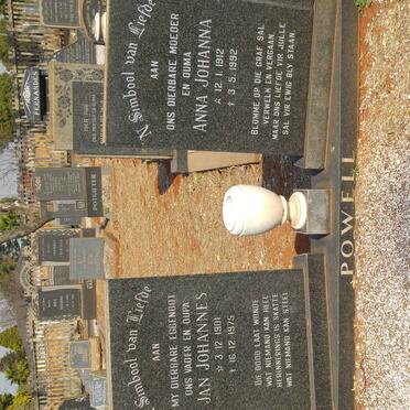 POWELL Jan Johannes 1901-1975 &amp; Anna Johanna 1912-1992