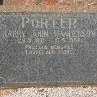 PORTER Harry John Manderson 1910-1962