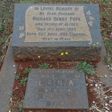 POPE Richard Henry 1868-1949 :: POPE Lorenza 1907-1977
