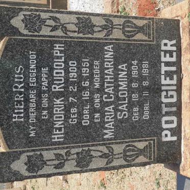 POTGIETER Hendrik Rudolph 1900-1951 &amp; Maria Catharina Salomina 1904-1981