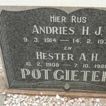 POTGIETER Andries H.J. 1914-1979 &amp; Hester A.H. 1908-1980