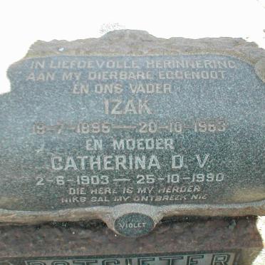 POTGIETER Izak 1895-1953 &amp; Catherina D.V. 1903-1990