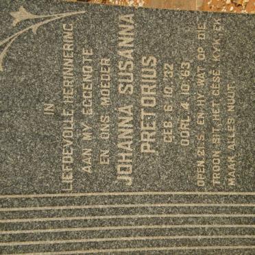 PRETORIUS Johanna Susanna 1932-1963