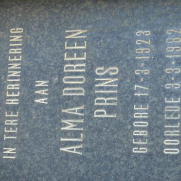 PRINS Alma Doreen 1928-1982