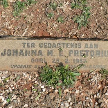 PRETORIUS Johanna M.E. -1952