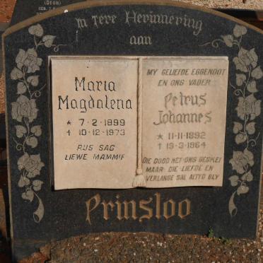 PRINSLOO Petrus Johannes 1892-1964 &amp; Maria Magdalena 1899-1973