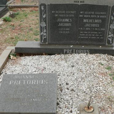 PRETORIUS Johannes Jacobus 1900-1971 :: PRETORIUS Wilhelmus Jacobus 1925-1988 :: PRETORIUS Johannes J. 1950-1985