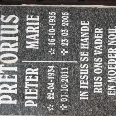 PRETORIUS Pieter 1934-2011 &amp; Marie 1935-2005