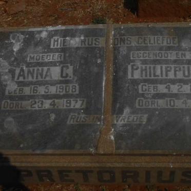 PRETORIUS Philippus P. 1904-1959 &amp; Anna C. 1908-1977