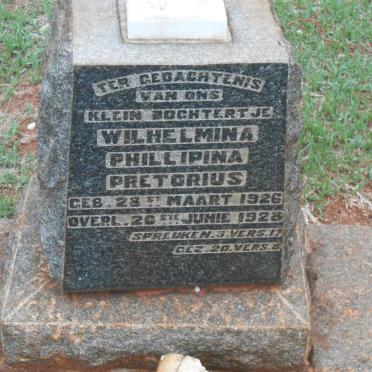 PRETORIUS Wilhelmina Phillipina 1926-1928