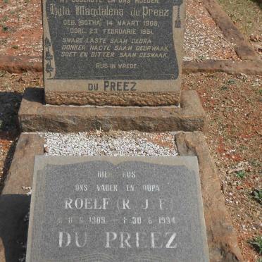 PREEZ R.J.F., du 1909-1994 &amp; Hyla Magdalena BOTHA 1908-1951