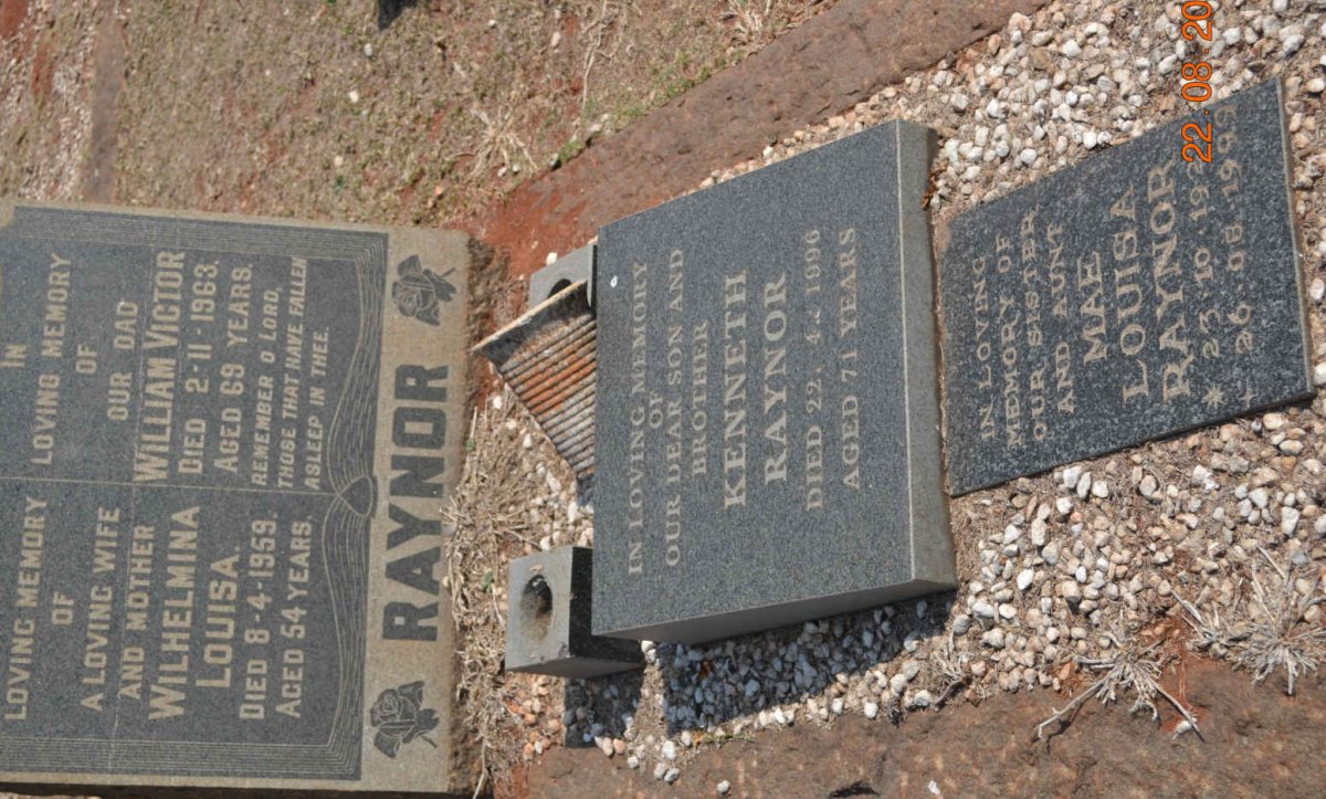 RAYNOR William Victor -1963 &amp; Wilhelmina Louisa -1959 :: RAYNOR Kenneth -1996 :: RAYNOR Mae Louisa 192?-1999