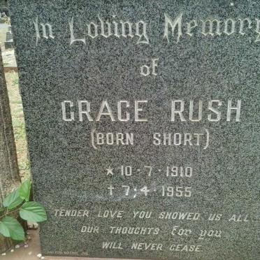 RUSH Grace nee SHORT 1910-1955