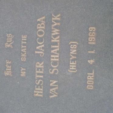 SCHALKWYK Hester Jacoba, van nee HEYNS -1969