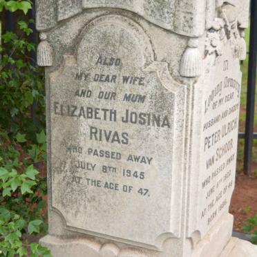 RIVAS Elizabeth Josina formerly van SCHOOR -1945