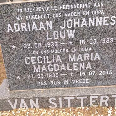 SITTERT Adriaan Johannes Louw, van 1933-1998 &amp; Cecilia Maria Magdalena 1935-2015