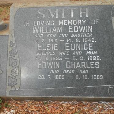 SMITH Edwin Charles 1889-1983 &amp; Elsie Eunice 1895-1968 :: SMITH William Edwin 1916-1940