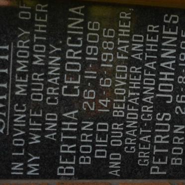 SMITH Petrus Johannes 1905-1993 &amp; Bertha Georgina 1906-1986
