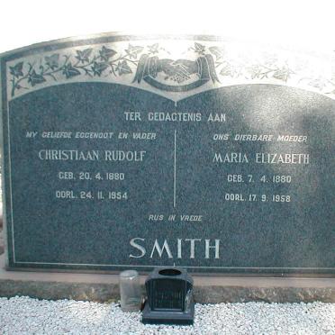 SMITH Christiaan Rudolf 1880-1954 &amp; Maria Elizabeth 1880-1958