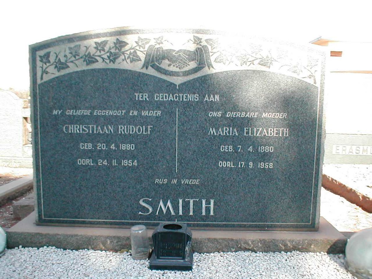 SMITH Christiaan Rudolf 1880-1954 &amp; Maria Elizabeth 1880-1958