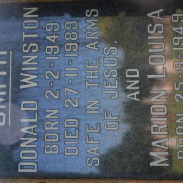 SMITH Donald Winston 1949-1989 &amp; Marion Louisa 1949-