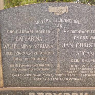 STRYDOM Jan Christoffel Aucamp 1898-1956 &amp; Catharina Wilhelmina Adriana 1895-1959