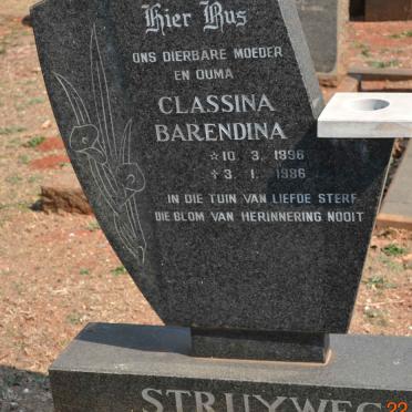 STRUYWEG Classina Barendina 1896-1986