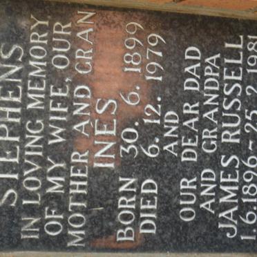 STEPHENS James Russel 1896-1981 &amp; Ines 1899-1979