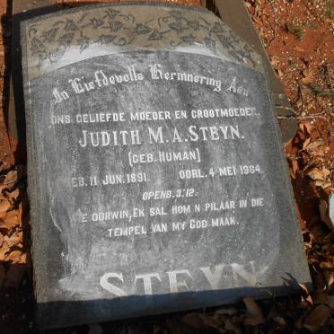 STEYN Judith M.A. nee HUMAN 1891-1964