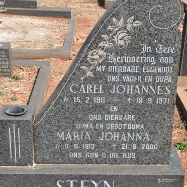 STEYN Carel Johannes 1911-1971 &amp; Maria Johanna 1913-2000