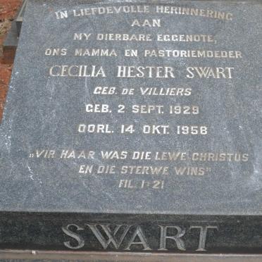SWART Cecilia Hester, nee DE VILLIERS 1929-1958