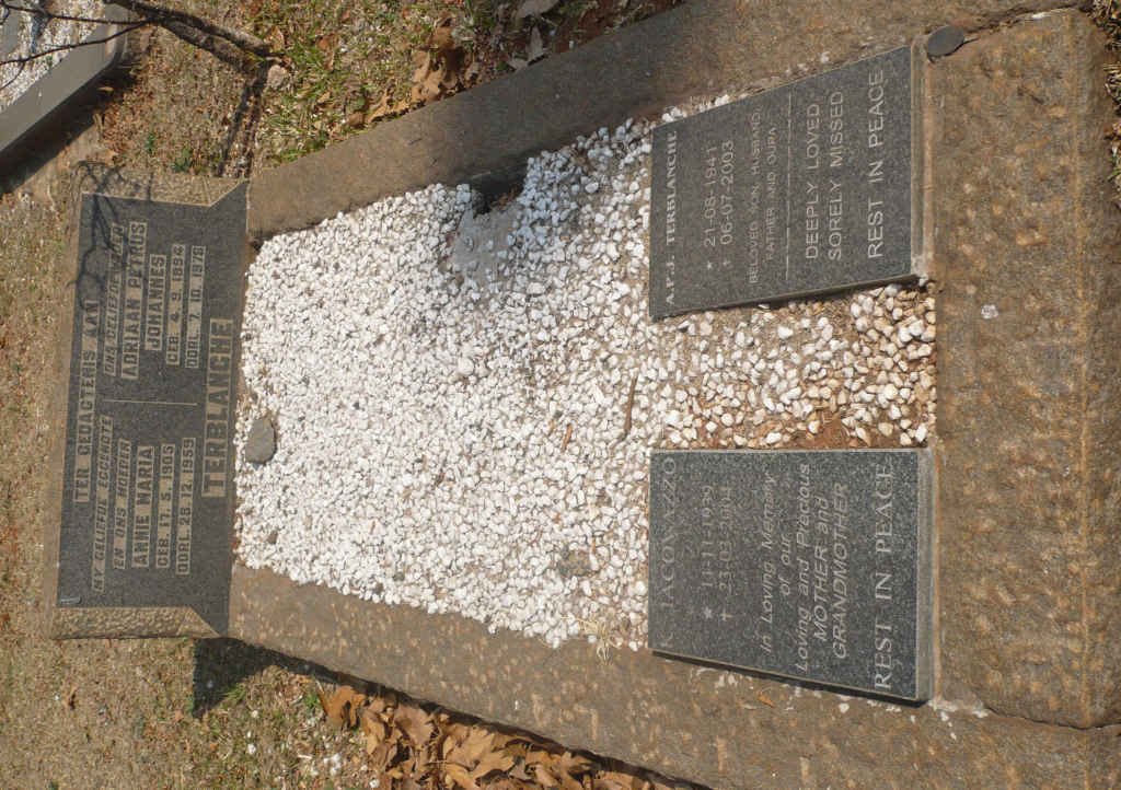 TERBLANCHE Adriaan Petrus Johannes 1894-1978 &amp; Annie Maria 1905-1959