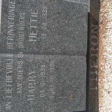 THERON Harry 1938-1996 &amp; Hettie 1939-